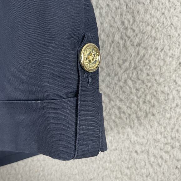 Kate Spade Shorts Womens 4 Navy Blue Cuffed Bow Back Gold Button Classic Preppy - Picture 5 of 15